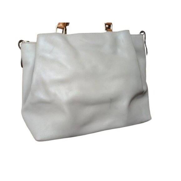 DOONEY & BOURKE City Barlow Large Gray Structured Leather Satchel Tote w/flaws - Picture 2 of 12